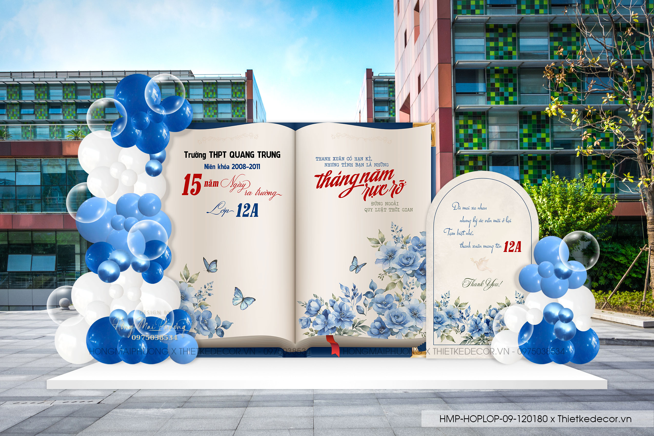 File thiết kế trang trí background Họp lớp Họp khóa, kỷ niệm ngày về trường mix bong bóng